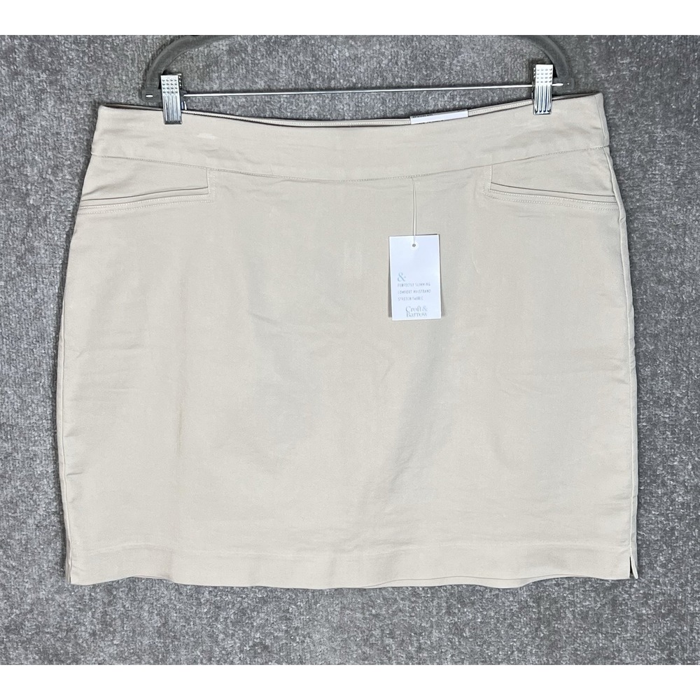 Croft & Barrow The Effortless Stretch Woven Skort Womens Size 16W Stonewall New